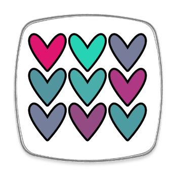 VALENTINSTAG. HERZ. ICH LIEBE DICH. ICH LIEBE DICH - Viereckiger Kühlschrankmagnet - Weiß - Vorne