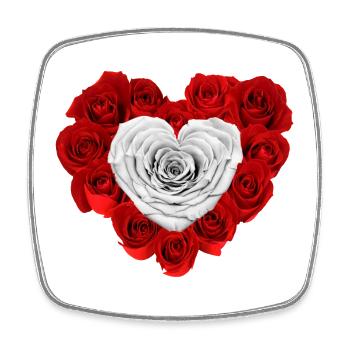 Herz der Rosen - Viereckiger Kühlschrankmagnet - Weiß - Vorne