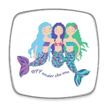 Little mermaids best friends - Square fridge magnet - white - Front