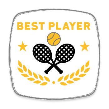 Best player (Tennisschläger, Tennisball) - Viereckiger Kühlschrankmagnet - Weiß - Vorne