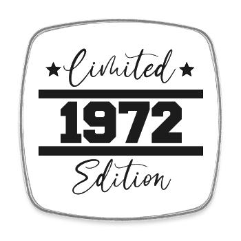 Limited Edition Born 1972 50th birthday - Square fridge magnet - white - Front