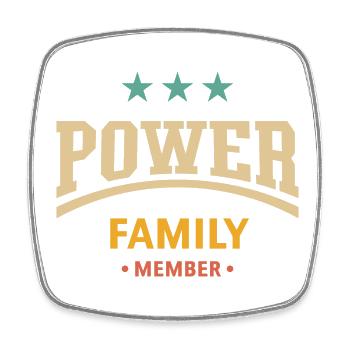 Power Family Member (Familie / Mitglied / 4C) - Viereckiger Kühlschrankmagnet - Weiß - Vorne