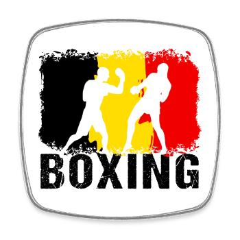 Boxing Belgien Kampfsport Boxer - Viereckiger Kühlschrankmagnet - Weiß - Vorne