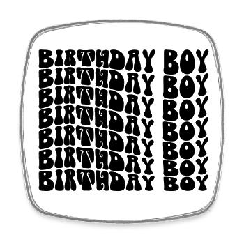 Birthday Boy - Groovy Retro Vintage Birthday - Magnet carré - blanc - Devant