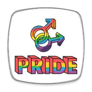 Gay Pride Regenbogen - Viereckiger Kühlschrankmagnet - Weiß - Vorne