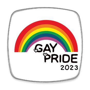 Gaypride 2023 Rainbow - Viereckiger Kühlschrankmagnet - Weiß - Vorne