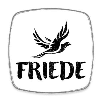 Friede - schwarz - Viereckiger Kühlschrankmagnet - Weiß - Vorne