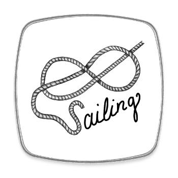 Sailing Sailing Aft knot with line - Square fridge magnet - white - Front