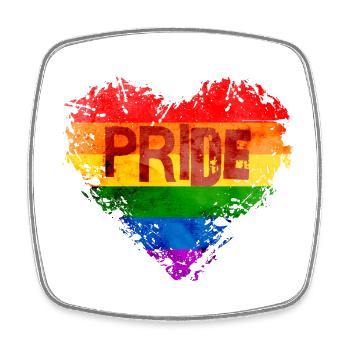 Arc-en-ciel Coeur Fierté LGBTQ Coloré Amour Gay - Magnet carré - blanc - Devant