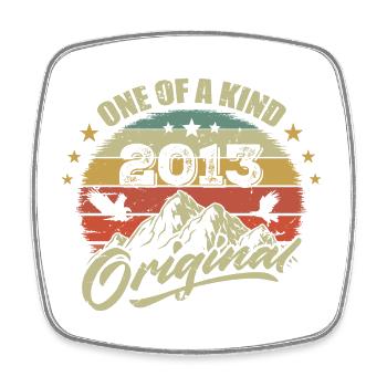 2013 Anniversaire vintage 2013 rétro né en 2013 - Magnet carré - blanc - Devant