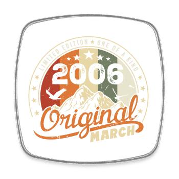 Cadeau D'anniversaire Mars 2006 Vintage 2006 Retro - Magnet carré - blanc - Devant