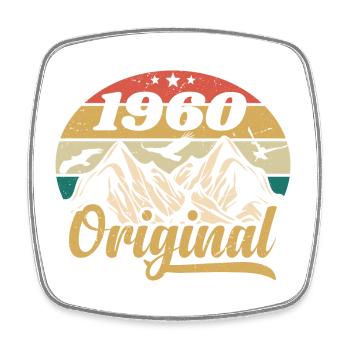 Original 1960er Jahre Vintage Geburtstagsgeschenk 1960er Jahre - Viereckiger Kühlschrankmagnet - Weiß - Vorne
