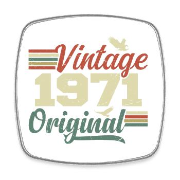 Jahrgang 1971 Retro 1971 Jubiläumsgeschenk - Viereckiger Kühlschrankmagnet - Weiß - Vorne