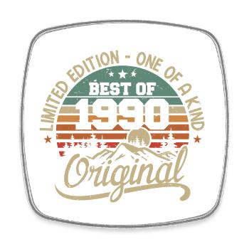 Vintage 1990 Légende - Rétro Cadeau D’anniversaire - Magnet carré - blanc - Devant