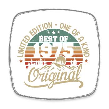 Vintage 1975 Légende - Rétro Cadeau D’anniversaire - Magnet carré - blanc - Devant