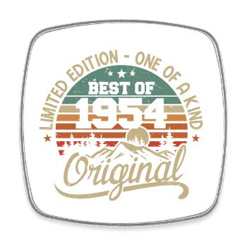 Vintage 1954 Légende - Rétro Cadeau D’anniversaire - Magnet carré - blanc - Devant