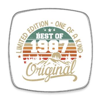 Vintage 1987 Légende - Rétro Cadeau D’anniversaire - Magnet carré - blanc - Devant