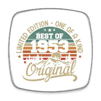 Vintage 1953 Légende - Rétro Cadeau D’anniversaire - Magnet carré - blanc - Devant