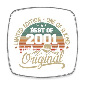 Vintage 2001 Legend - Retro Birthday Gift - Square fridge magnet - white - Front