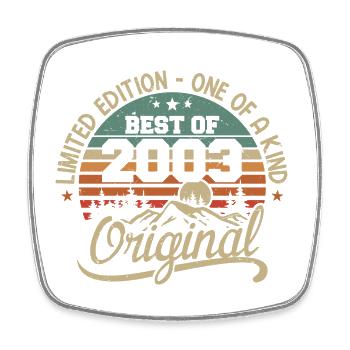 Vintage 2003 Légende - Rétro Cadeau D’anniversaire - Magnet carré - blanc - Devant