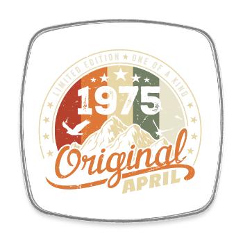 Original April 1975 Vintage Gift April 1975 - Square fridge magnet - white - Front