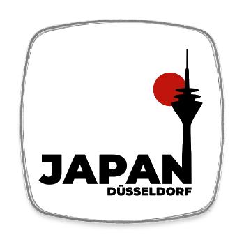 Le Japon se rend à Düsseldorf - Magnet carré - blanc - Devant