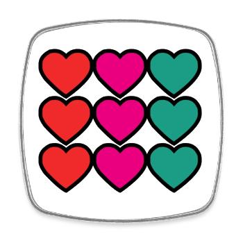 COEUR. MERCI. MAÎTRESSE. MAÎTRE. MERCI MAÎTRESSE. - Magnet carré - blanc - Devant