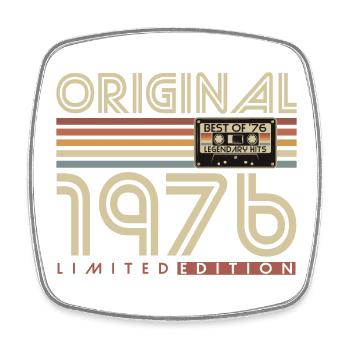 Original 1976 Jahrgang Vintage Geburtstag Retro - Viereckiger Kühlschrankmagnet - Weiß - Vorne