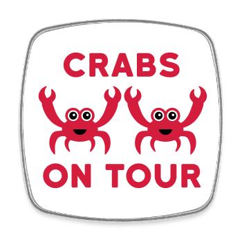 Crabs on tour (zwei Krabben) - Viereckiger Kühlschrankmagnet - Weiß - Vorne