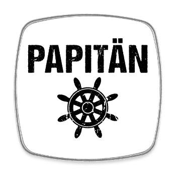 Papitän Boot Vater - Viereckiger Kühlschrankmagnet - Weiß - Vorne