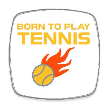 Born to play tennis (Tennisball mit Flammen) - Viereckiger Kühlschrankmagnet - Weiß - Vorne