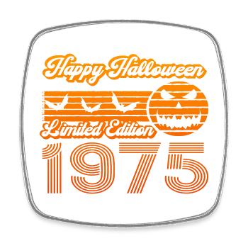 Halloween Citrouille Anniversaire Année de Construction 1975 Millésime - Magnet carré - blanc - Devant