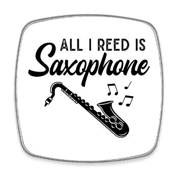 Saxophone Musicien Jazz Saxophoniste Orchestra - Magnet carré - blanc - Devant