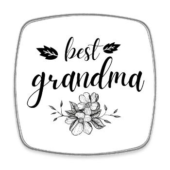 Grandma. Grandma gift - Square fridge magnet - white - Front