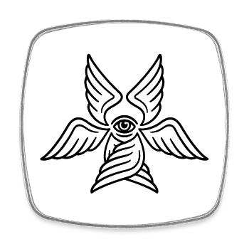 Angel - Square fridge magnet - white - Front