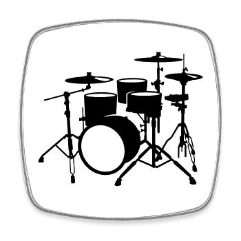 Percussion - Magnet carré - blanc - Devant