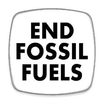 end fossil fuels - Square fridge magnet - white - Front