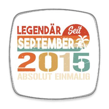 2015 September Vintage Geburtstagsgeschenk 2015 - Viereckiger Kühlschrankmagnet - Weiß - Vorne