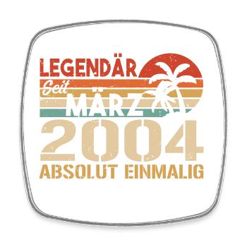 Legendary since March 2004 - absolutely unique - Square fridge magnet - white - Front