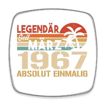Legendär Seit März 1967 - Absolut Einmalig - Viereckiger Kühlschrankmagnet - Weiß - Vorne