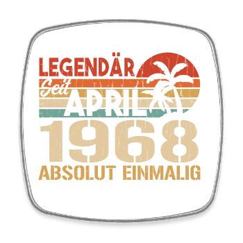 Né En Avril 1968 Drôle D’anniversaire Rétro - Magnet carré - blanc - Devant
