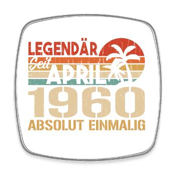 Né En Avril 1960 Drôle D’anniversaire Rétro - Magnet carré - blanc - Devant
