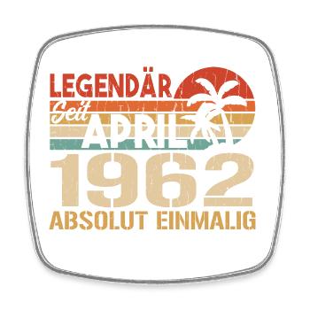 Né En Avril 1962 Drôle Anniversaire Rétro - Magnet carré - blanc - Devant