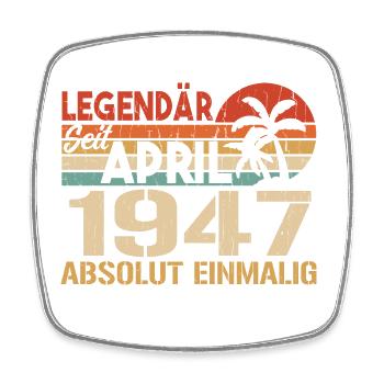Né En Avril 1947 Drôle D’anniversaire Rétro - Magnet carré - blanc - Devant