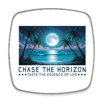 Chasing the horizon Saying Sayings Motto - Square fridge magnet - white - Front