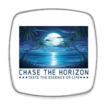 Chasing the horizon Saying Sayings Motto - Square fridge magnet - white - Front