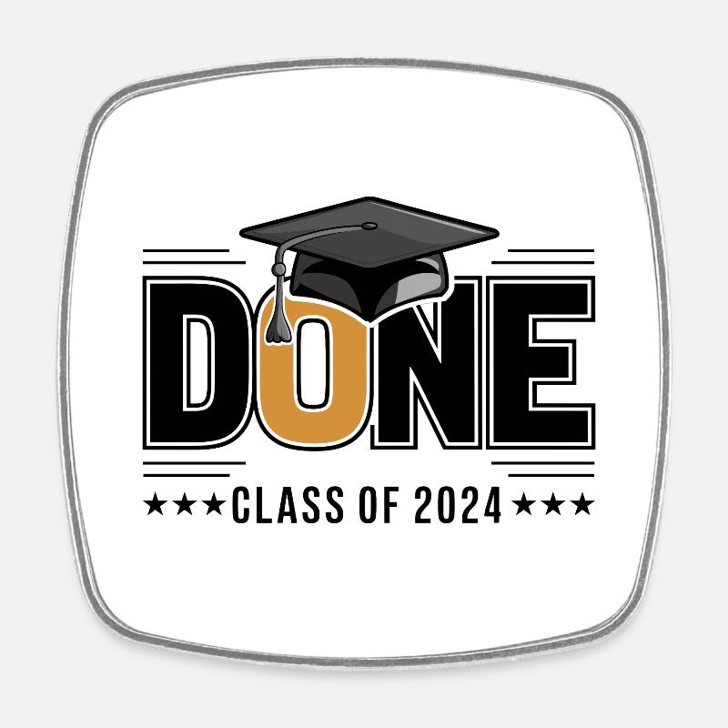 École de cérémonie de remise des diplômes de la classe de 2024 - Magnet carré - blanc