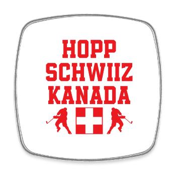 Hopp Schwiiz Kanada Eishockey Nationalmannschaft - Viereckiger Kühlschrankmagnet - Weiß - Vorne