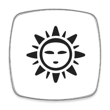 Abstrakte Sonne Sonnenschein Abstrakte Kunst - Viereckiger Kühlschrankmagnet - Weiß - Vorne