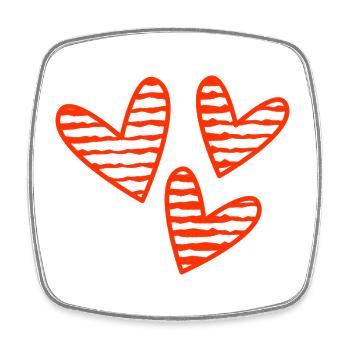 COEUR. MERCI. MAÎTRESSE. MAÎTRE. MERCI MAÎTRESSE. - Magnet carré - blanc - Devant